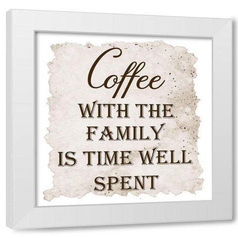 Coffee Time White Modern Wood Framed Art Print by Phillip, Jamie