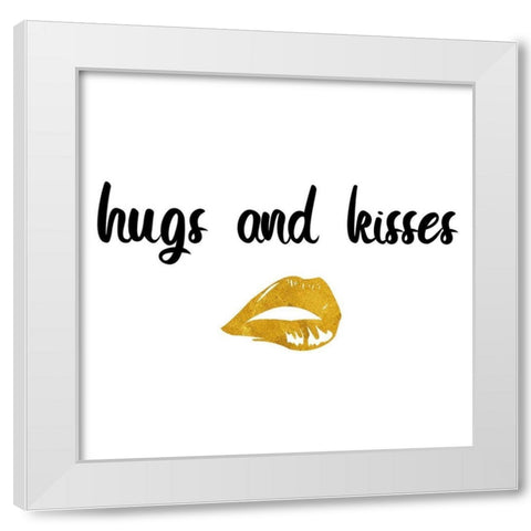 Hugs And Kisses White Modern Wood Framed Art Print by Phillip, Jamie