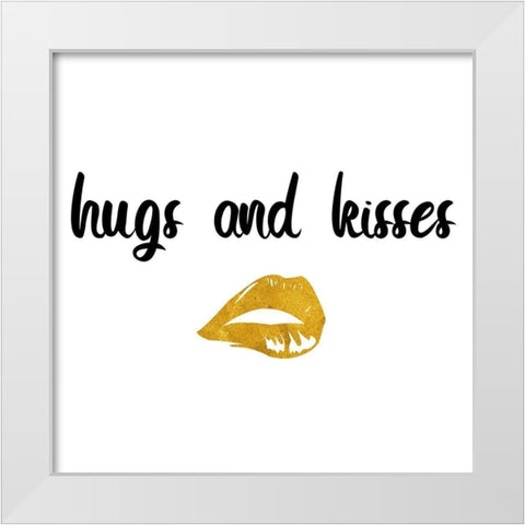 Hugs And Kisses White Modern Wood Framed Art Print by Phillip, Jamie