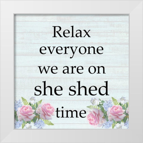 She Shed Time White Modern Wood Framed Art Print by Phillip, Jamie