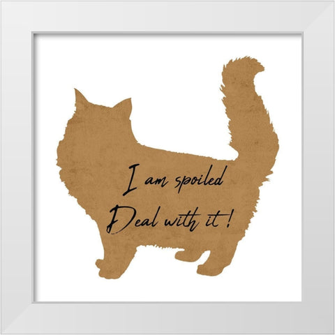 Spoiled Cat White Modern Wood Framed Art Print by Phillip, Jamie