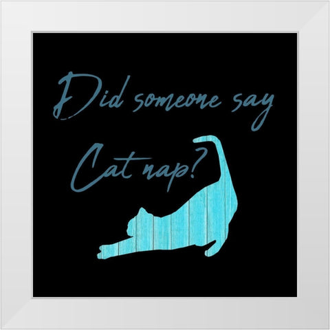 Cat Nap White Modern Wood Framed Art Print by Phillip, Jamie