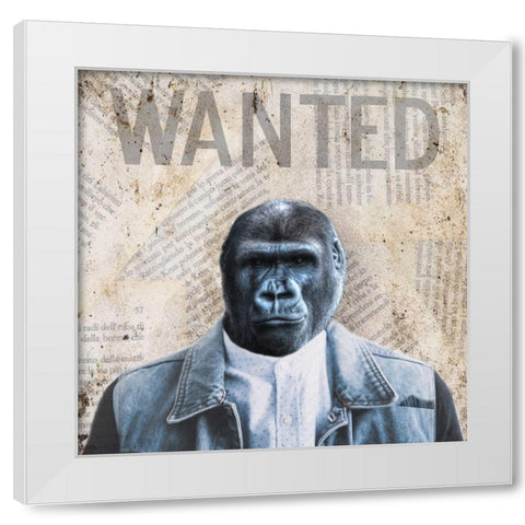 Wanted White Modern Wood Framed Art Print by Phillip, Jamie