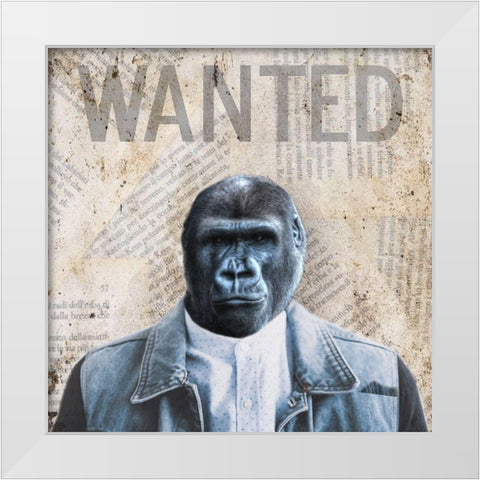 Wanted White Modern Wood Framed Art Print by Phillip, Jamie