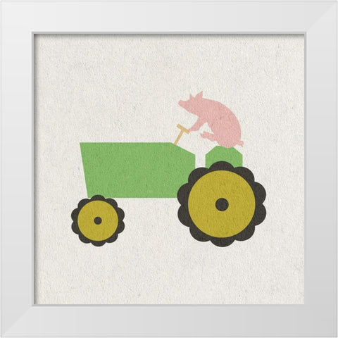 Little Farmer White Modern Wood Framed Art Print by Phillip, Jamie