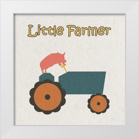 Little Farmer 2 White Modern Wood Framed Art Print by Phillip, Jamie