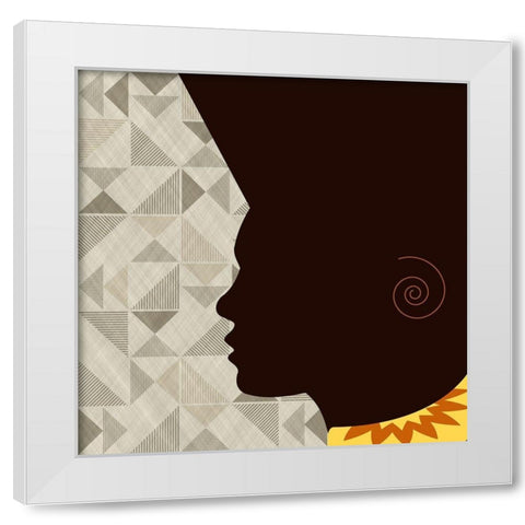 African Man White Modern Wood Framed Art Print by Phillip, Jamie