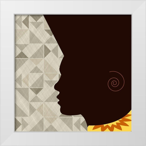 African Man White Modern Wood Framed Art Print by Phillip, Jamie