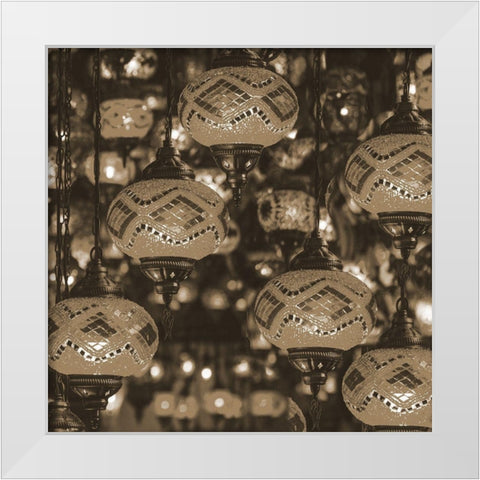 Lights White Modern Wood Framed Art Print by Phillip, Jamie