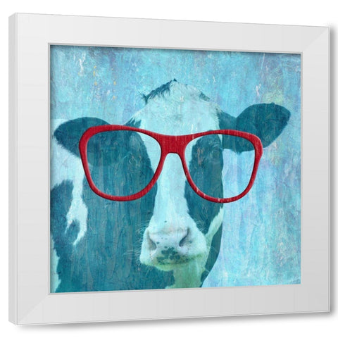 Daisy Cow 2 White Modern Wood Framed Art Print by Phillip, Jamie
