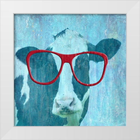 Daisy Cow 2 White Modern Wood Framed Art Print by Phillip, Jamie