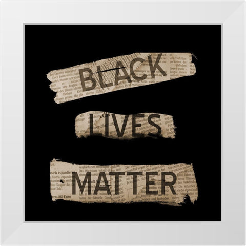 Black Lives Matter White Modern Wood Framed Art Print by Phillip, Jamie