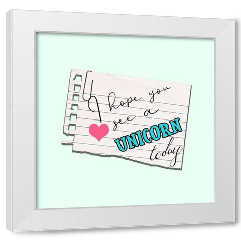 Unicorn White Modern Wood Framed Art Print by Phillip, Jamie