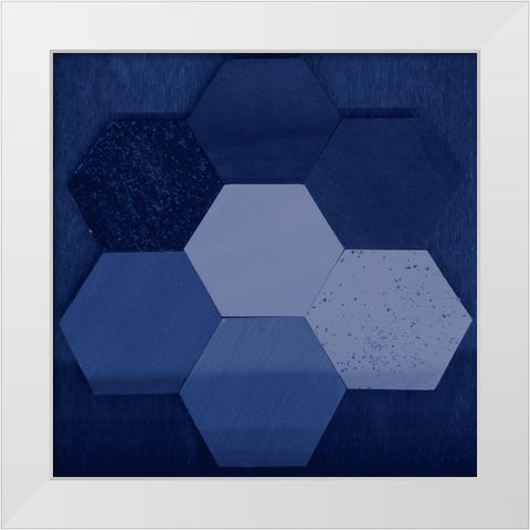 Midnight Shapes White Modern Wood Framed Art Print by Phillip, Jamie