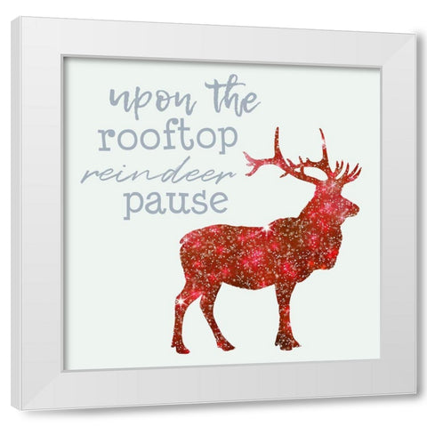Reindeer White Modern Wood Framed Art Print by Phillip, Jamie