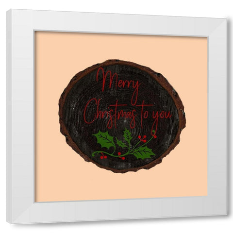 Merry Christmas White Modern Wood Framed Art Print by Phillip, Jamie
