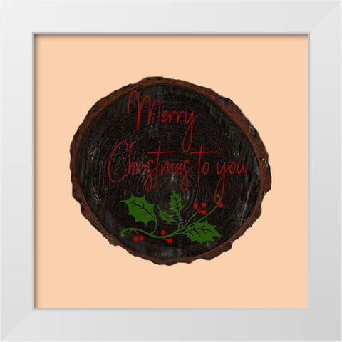 Merry Christmas White Modern Wood Framed Art Print by Phillip, Jamie