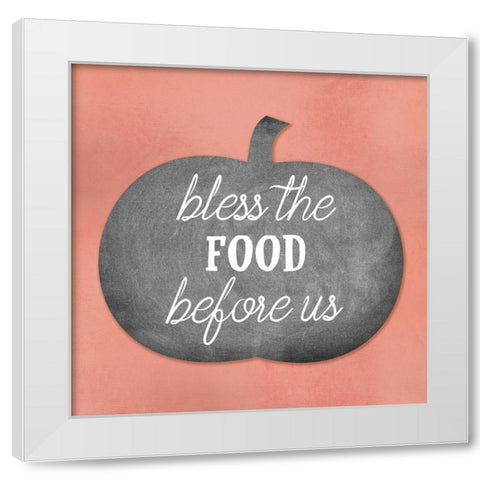Bless The Food White Modern Wood Framed Art Print by Phillip, Jamie