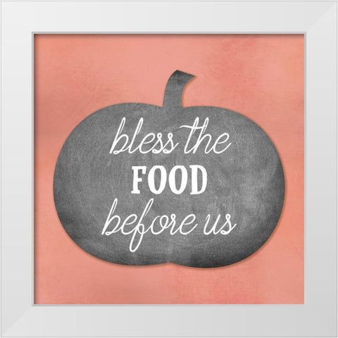 Bless The Food White Modern Wood Framed Art Print by Phillip, Jamie