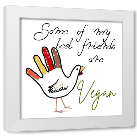 Hand Turkey White Modern Wood Framed Art Print by Phillip, Jamie