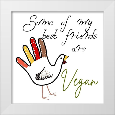 Hand Turkey White Modern Wood Framed Art Print by Phillip, Jamie