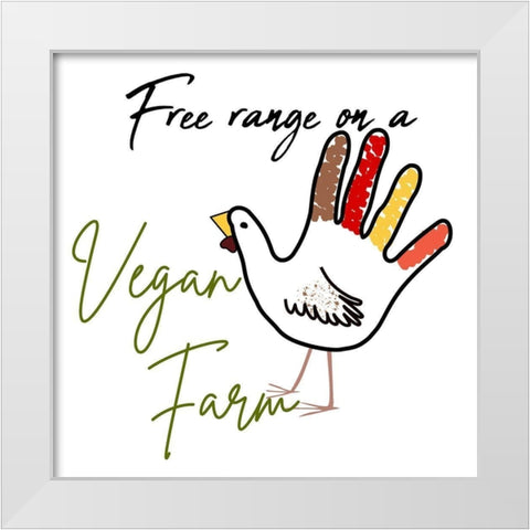 Vegan Turkey White Modern Wood Framed Art Print by Phillip, Jamie