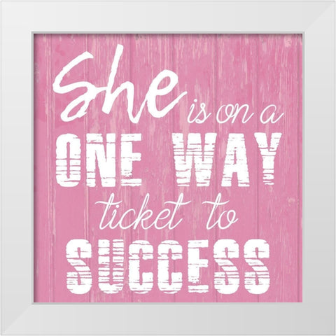 Success White Modern Wood Framed Art Print by Phillip, Jamie