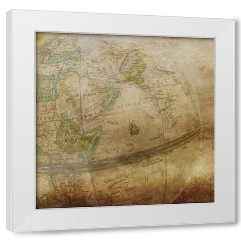 Around The World White Modern Wood Framed Art Print by Phillip, Jamie