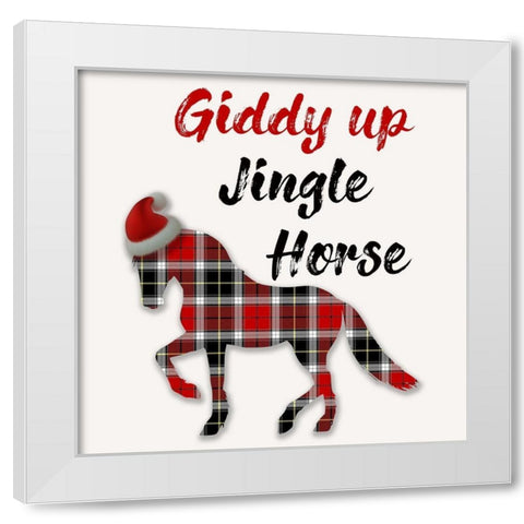 Christmas Horse White Modern Wood Framed Art Print by Phillip, Jamie