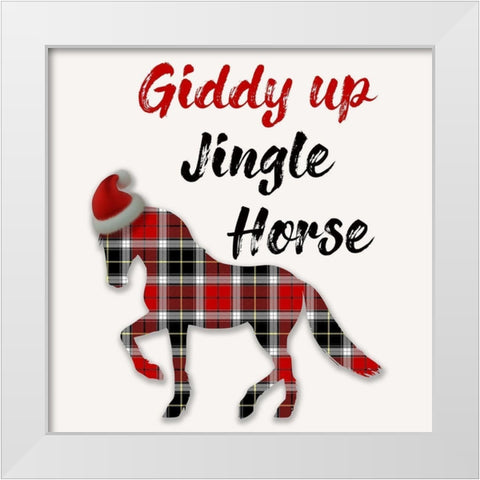 Christmas Horse White Modern Wood Framed Art Print by Phillip, Jamie