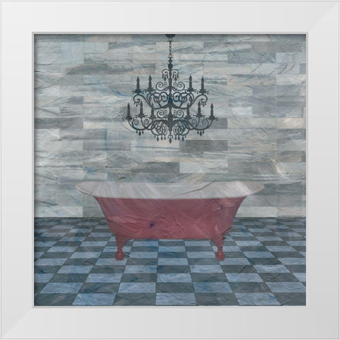 In The Tub White Modern Wood Framed Art Print by Phillip, Jamie