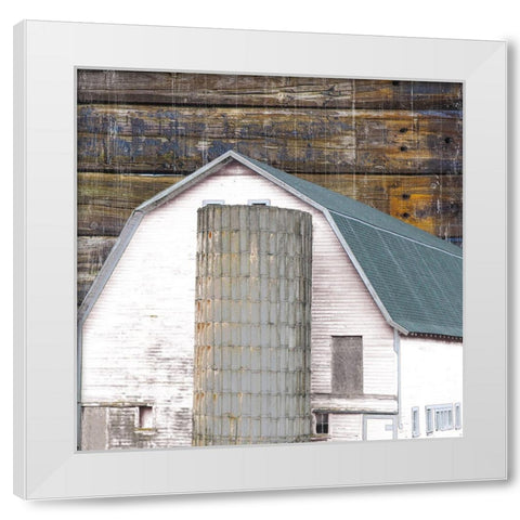 Farmhouse White Modern Wood Framed Art Print by Phillip, Jamie