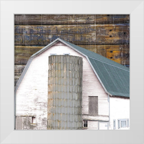 Farmhouse White Modern Wood Framed Art Print by Phillip, Jamie