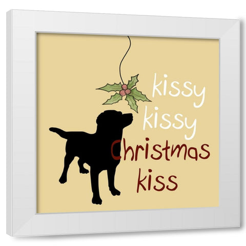 Christmas Dog White Modern Wood Framed Art Print by Phillip, Jamie
