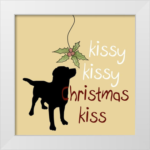 Christmas Dog White Modern Wood Framed Art Print by Phillip, Jamie
