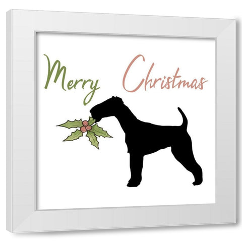 Christmas Dog 2 White Modern Wood Framed Art Print by Phillip, Jamie