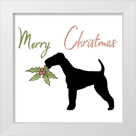 Christmas Dog 2 White Modern Wood Framed Art Print by Phillip, Jamie
