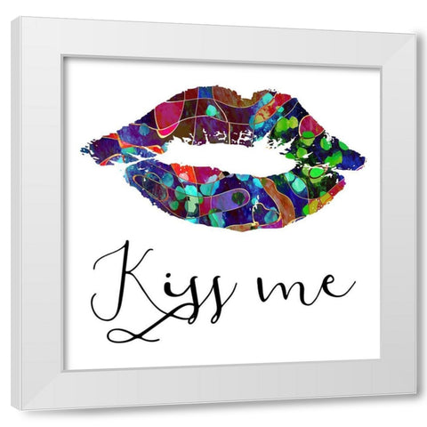 Kiss Me White Modern Wood Framed Art Print by Phillip, Jamie