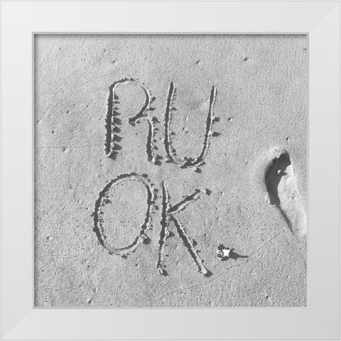 So Ok White Modern Wood Framed Art Print by Phillip, Jamie