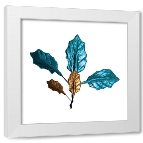 Golden Blue White Modern Wood Framed Art Print by Phillip, Jamie