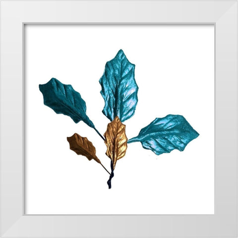 Golden Blue White Modern Wood Framed Art Print by Phillip, Jamie