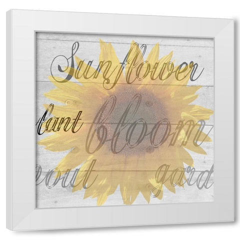 Sunflower 1 White Modern Wood Framed Art Print by Phillip, Jamie