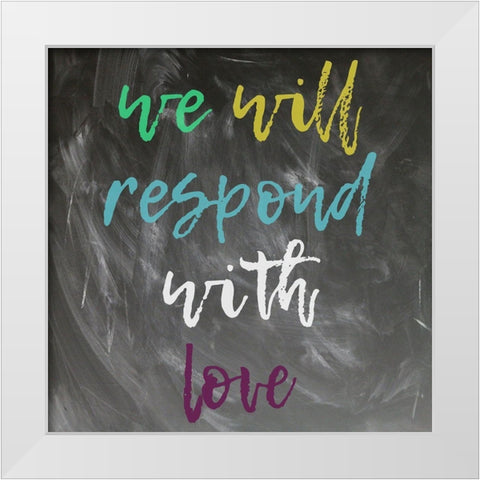 Love White Modern Wood Framed Art Print by Phillip, Jamie