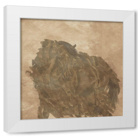 Horse Play White Modern Wood Framed Art Print by Phillip, Jamie