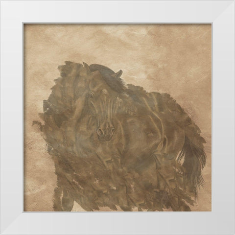 Horse Play White Modern Wood Framed Art Print by Phillip, Jamie