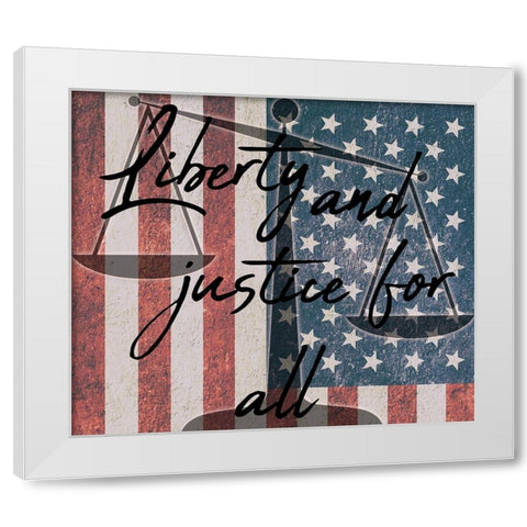 American Justice White Modern Wood Framed Art Print by Phillip, Jamie