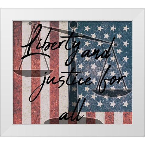 American Justice White Modern Wood Framed Art Print by Phillip, Jamie