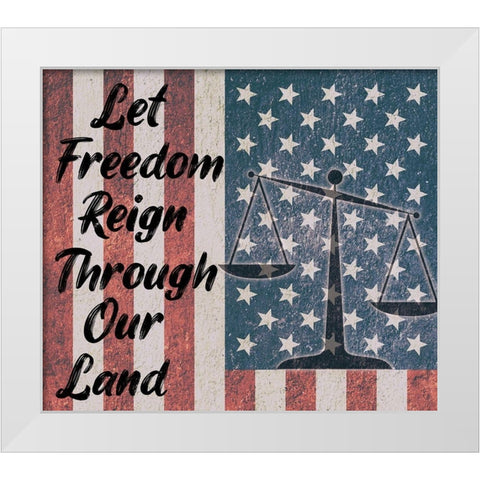 Freedom Land White Modern Wood Framed Art Print by Phillip, Jamie