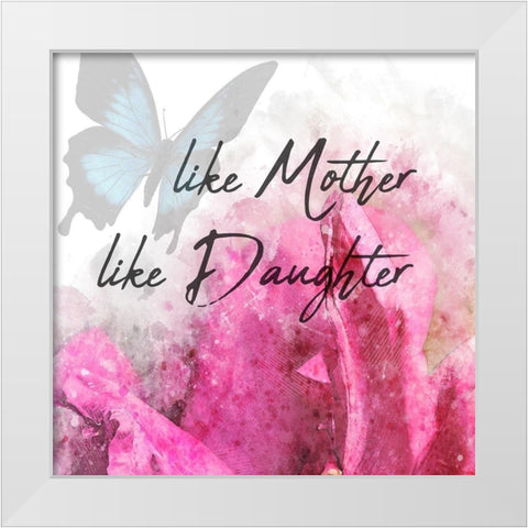 Mother Daughter White Modern Wood Framed Art Print by Phillip, Jamie
