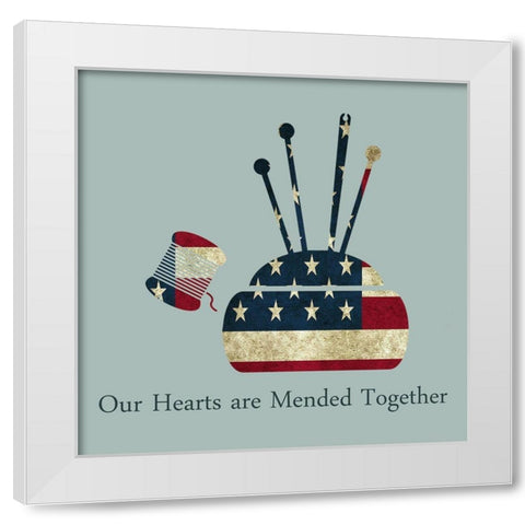 American Hearts White Modern Wood Framed Art Print by Phillip, Jamie